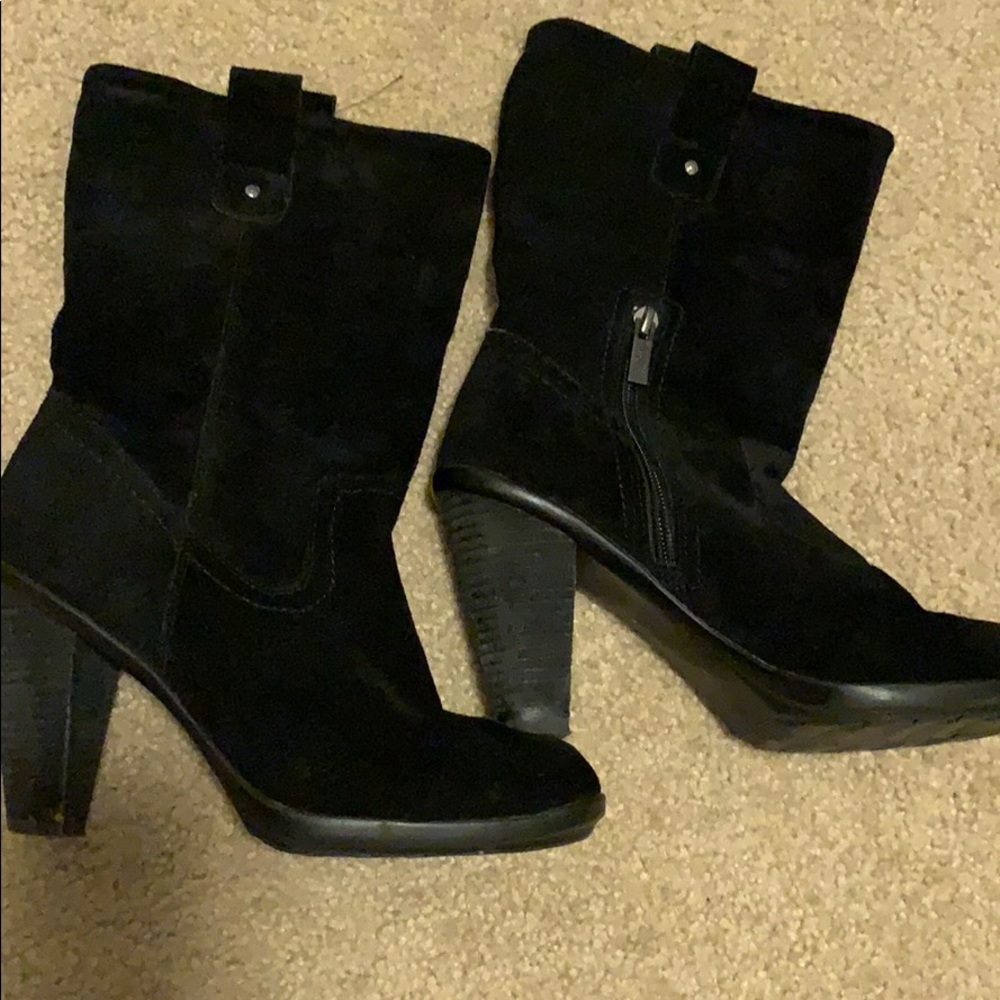 Suede high-heel boots
